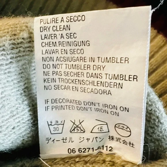 55 DSL Stylish Vintage Cream Sweater with Zigzag Pattern Size XL - Picture 13 of 14